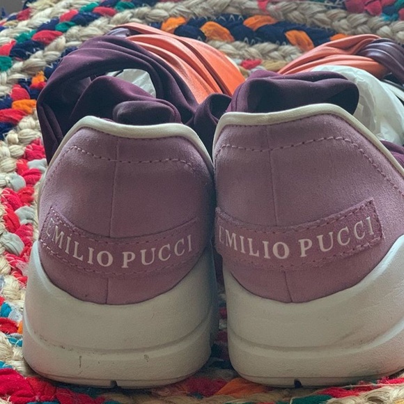 Emillo Pucci Orange and Purple Ballerina Sneakers - Picture 3 of 5